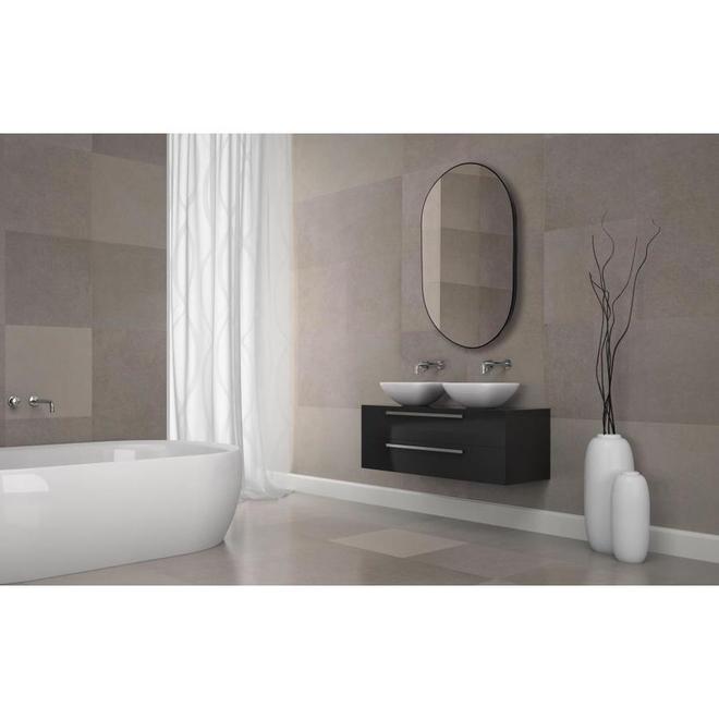 Miroir Emerson 38 po x 24 po allongé métal noir