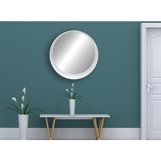 Miroir de meuble-lavabo Murray 24 po x 24 po rond blanc