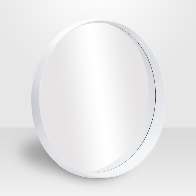 Miroir de meuble-lavabo Murray 24 po x 24 po rond blanc