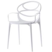 Hudson Home 2-Set White Open-Back Dining Chairs with Side Arms