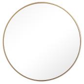 Hudson Home Bobby 28-in W x 28-in H Round Surface-Mount Mirrored Medicine Cabinet Gold
