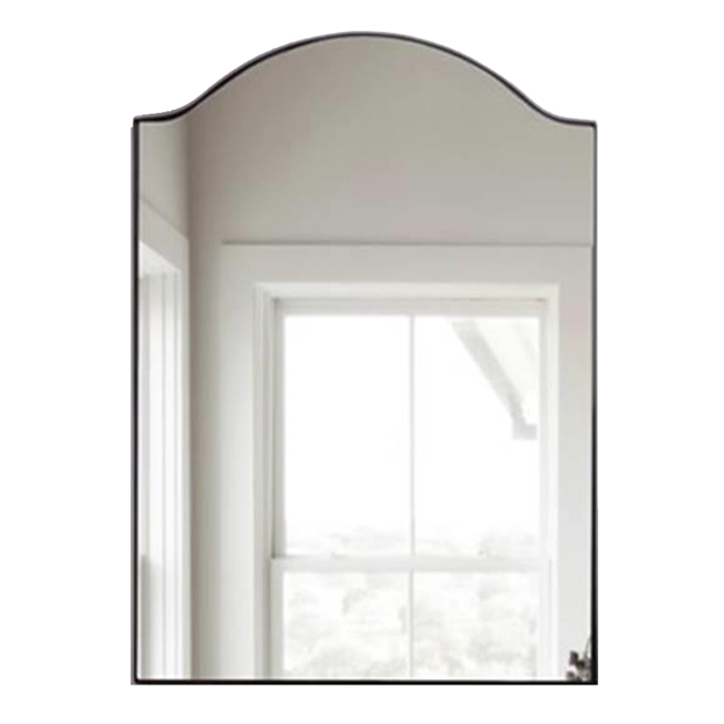 Hudson Home Paris  24-in x 30-in Matte Black Arched Iron Mirror