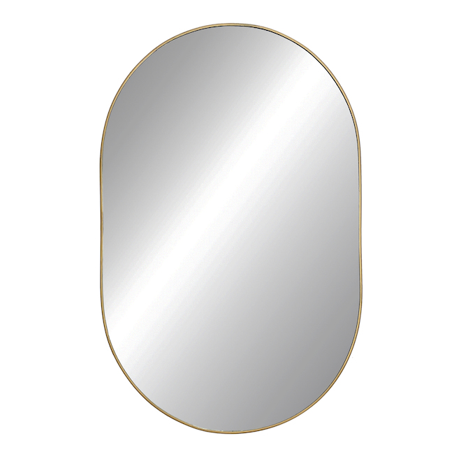Hudson Home Gold Oval Mirror  24-in x 38-in