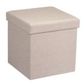Pouf de rangement pliable en lin de 15