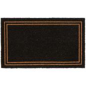 FHE Minimalist Coir 2 Entrance Mat - Natural/Black - Lined Pattern - 30-in L x 18-in W
