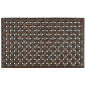 FHE Moulded Basket Weave Entrance Mat - Rubber - Brown - 18-in W x 30-in L