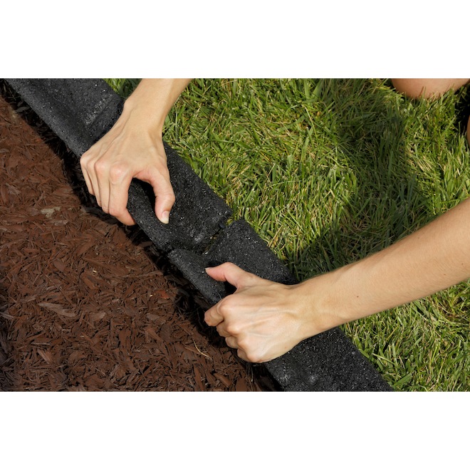 I-Shape Lawn Edging - 4 pi - Rubber - Black