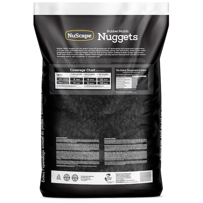 NuScape Black Recycled Rubber Mulch Nuggets - 22.6-L