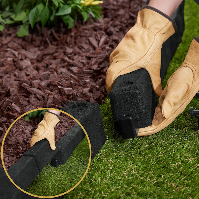 GroundSmard SmartLoc 4-ft L Black Rubber Landscape Edging