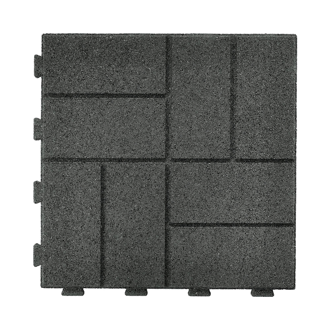 GroundSmart SmartLoc 16 x 16-in Black Rubber Paver CGSPV16ILBK75 | RONA