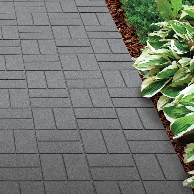 GroundSmart SmartLoc 16 x 16-in Black Rubber Paver