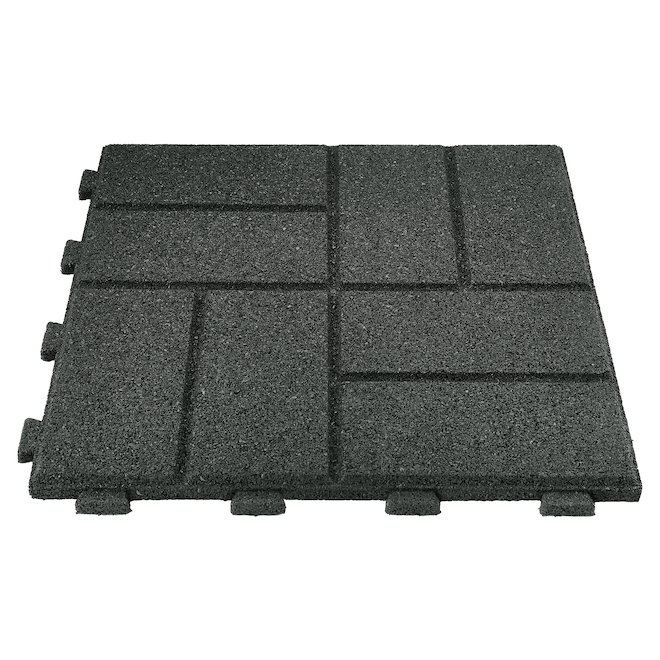 GroundSmart SmartLoc 16 x 16-in Black Rubber Paver