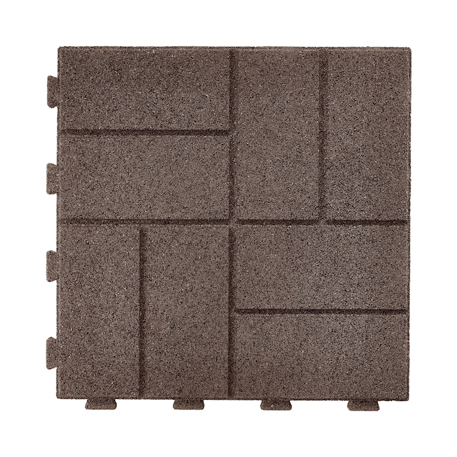 GroundSmart SmartLoc 16 x 16-in Brown Rubber Paver