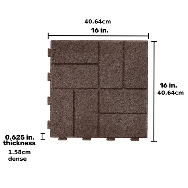 GroundSmart SmartLoc 16 x 16-in Brown Rubber Paver