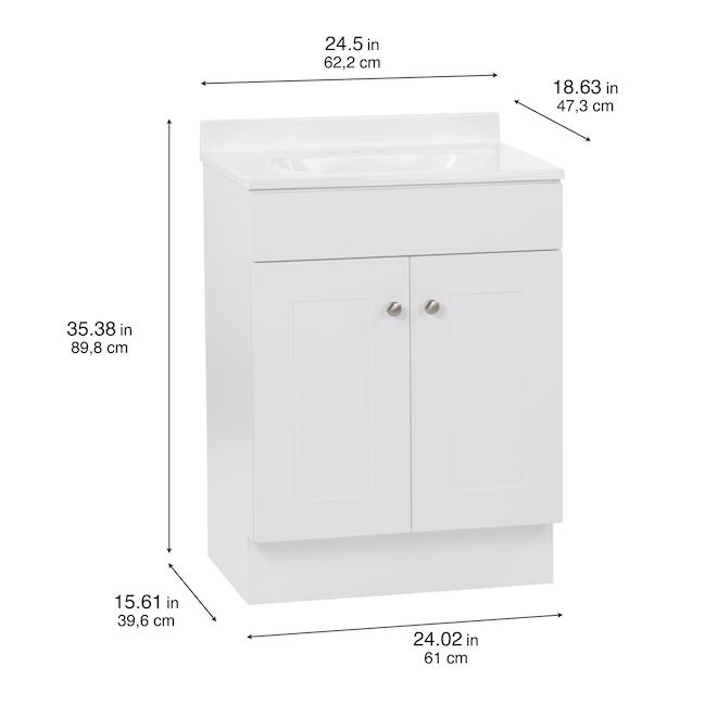 VALU+ Ohan 24-in Vanity Shaker Style with 2 Doors - White