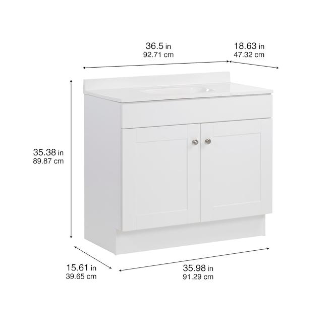 VALU+ Ohan 36-in Vanity Shaker Style with 2 Doors - White