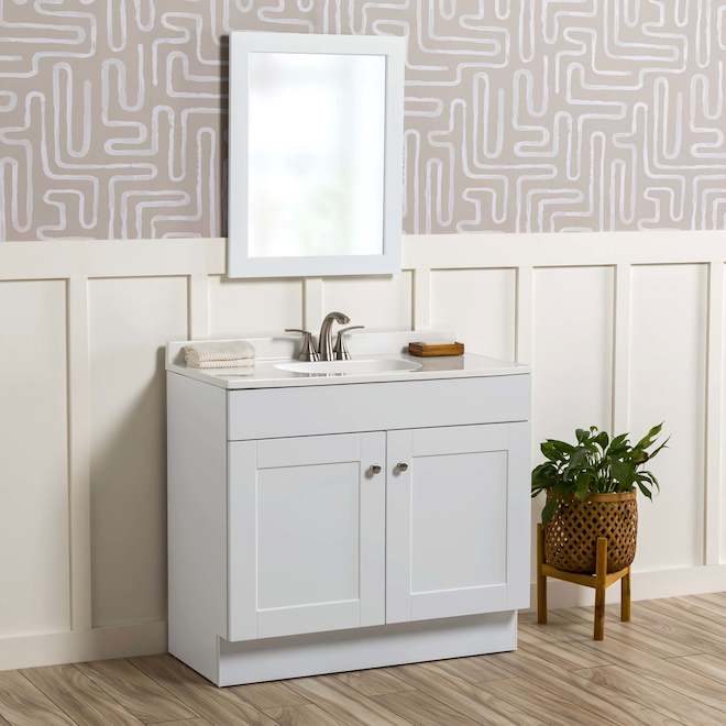 VALU+ Ohan 36-in Vanity Shaker Style with 2 Doors - White