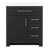 Landon & Co. Maria 30-in Vanity Shaker Style with 2 Doors - Matte Black