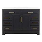 Landon & Co. Maria 48,5-in Vanity Shaker Style with 2 Doors and 8 Drawers - Matte Black