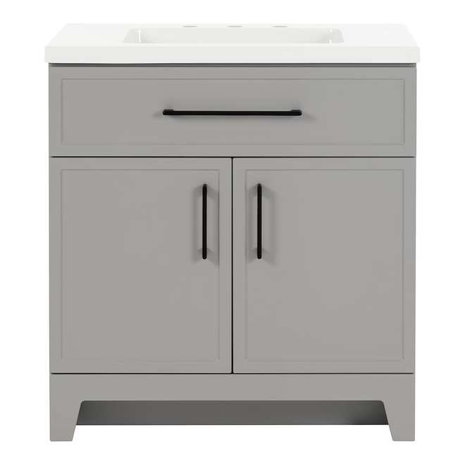 Landon & Co. Mabela 30,5-in Vanity Shaker Style with 2 Doors - Grey