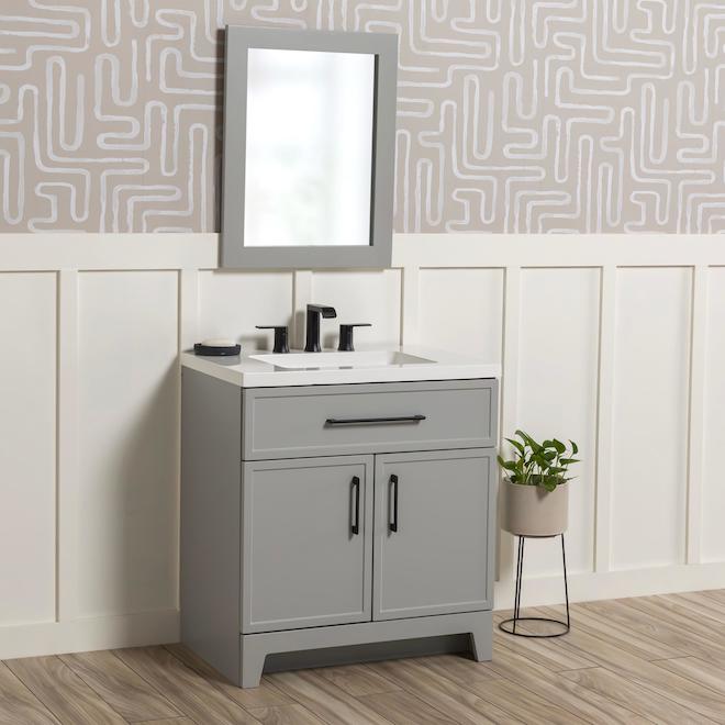 Landon & Co. Mabela 30,5-in Vanity Shaker Style with 2 Doors - Grey