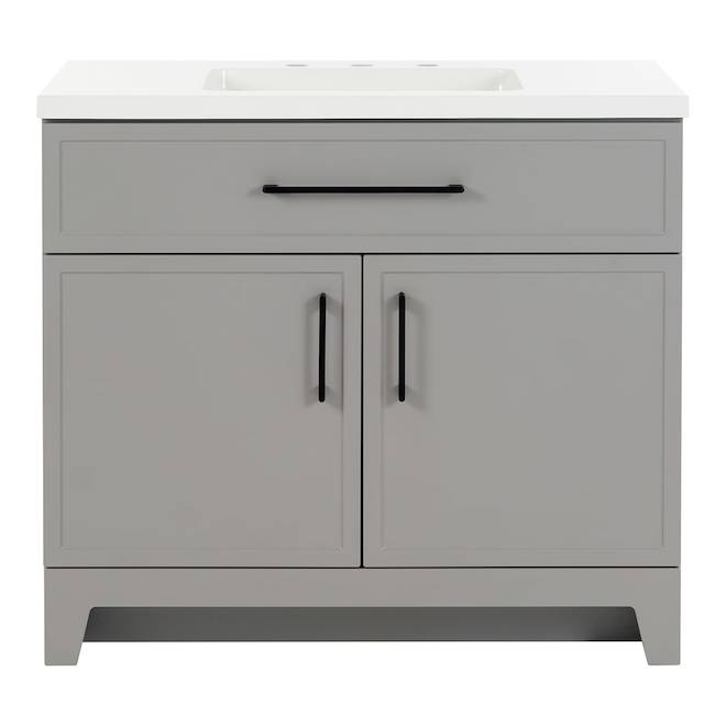 Landon & Co. Mabela 36-in Vanity Shaker Style with 2 Doors - Grey