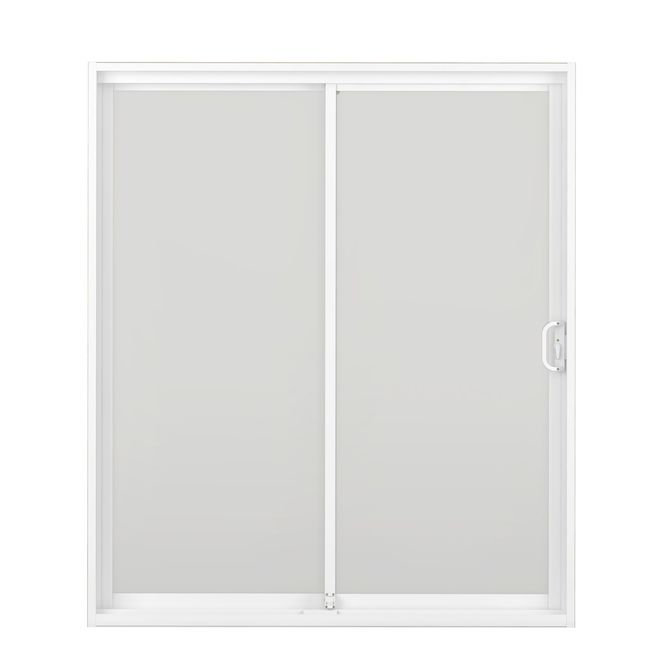 Nuance Tempered Clear Glass White Vinyl Double Patio Doors Left Opening 60 x 80 x 7.25-in