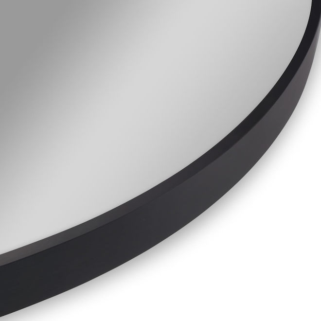 VALU+ 27.5 x 27.5-in Matte Black Illuminated LED Round Mirror