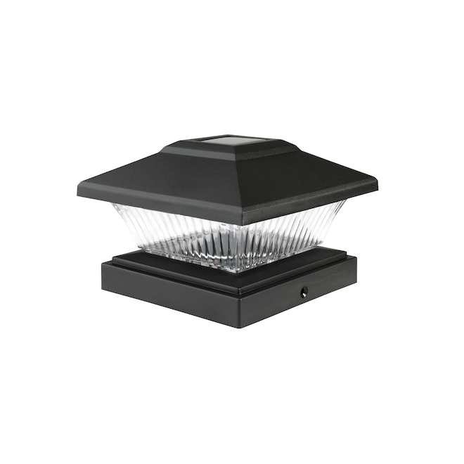 Set of Landon & Co. 4-in Solar LED Post Cap Lights - Black - 4/Pk