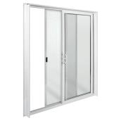 Jeld Wen 60-in W x 80-in H x 4 5/8-in D White Clear Glass Right Opening Sliding Patio Door