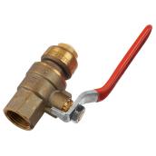 Sharkbite Female Ball Valve - Lead-Free Brass - Zinc Plated Handle - 1/2-in Dia Inlet