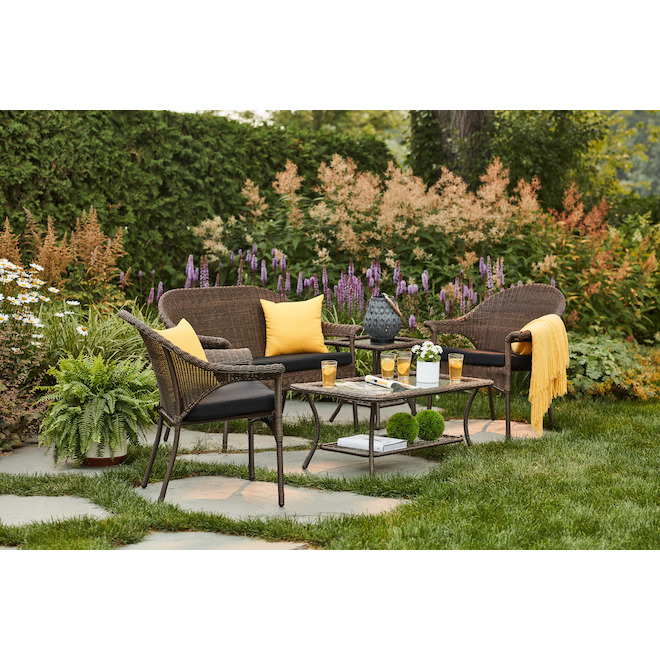 Table à café brune pour patio Style Selections Spruce Hills de 42 po x 17 po