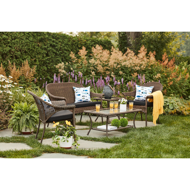 Table d'appoint pour patio Style Selections Spruce Hills brune de 20 po x 20 po