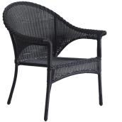 Valleydale Wicker Patio Chair - Stackable - Black