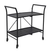 Chariot-bar pliable Style Selections Pelham Bay pour terrasse en acier noir de 33 po x 19 po