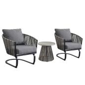 Style Selections Claymore Outdoor Bistro Set - Black and Grey - 3-Piece
