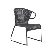 Allen + Roth Stackable Woven Dining Chair - Black