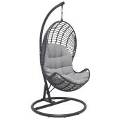 Landon & Co. Hanging Egg Chair in Steel - Grey