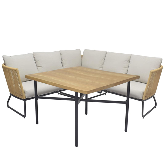 Landon & Co. Bondi Patio Set with Steel Frame and Beige Cushions - 3-Piece
