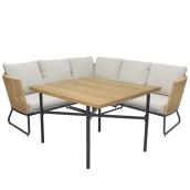 Landon & Co. Bondi Conversation Set with Steel Frame and Beige Cushions - 3-Piece