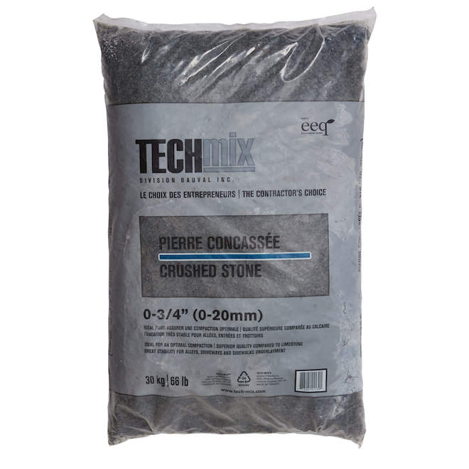 TECHmix Crushed Stone Contractor's Choice 0-3/4-in Net - Bag of 30-kg