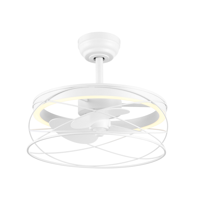 Ove Decors 18-in White LED Remote-Controlled Ceiling Fan - 3-Blade