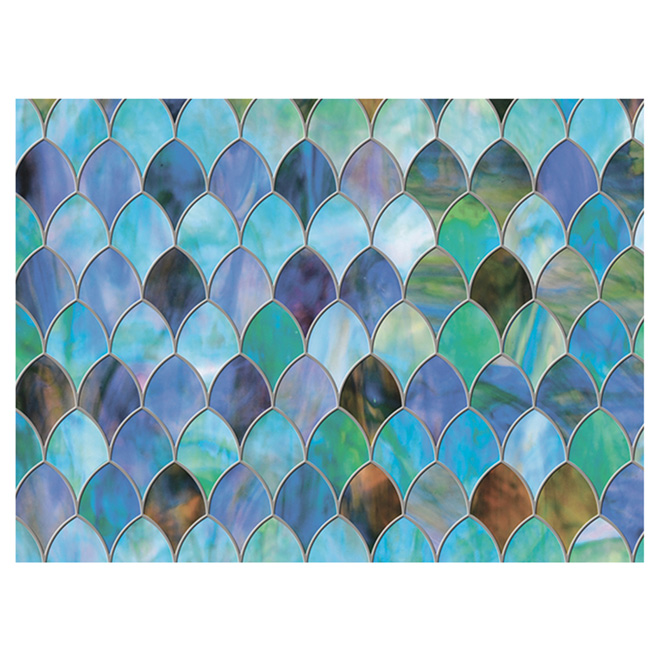 Static-Cling Window Film - Peacock - 32.25' x 78' - Blue/Green