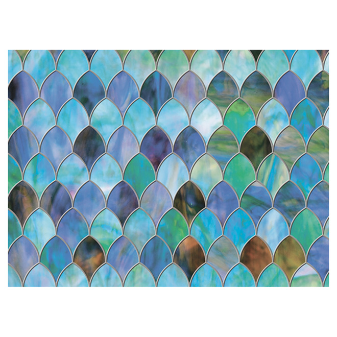 Static-Cling Window Film-Peacock - 11.5' x 78' - Blue/Green