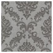 Wallpaper - Damask Design - 20" x 33' - Grey