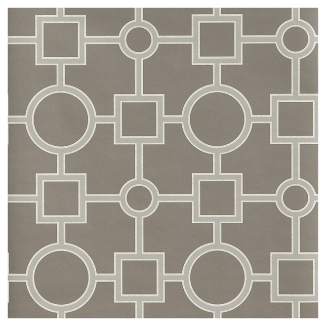 Wallpaper- Geometric Pattern- 20.5" x 33' - Grey