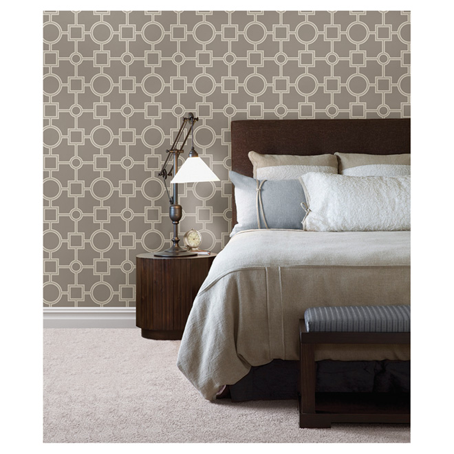 Wallpaper- Geometric Pattern- 20.5" x 33' - Grey
