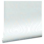 Brewster Simple Space 2 Vinyl Damask Wallpaper - Blue White - Un-pasted - 56 sq ft