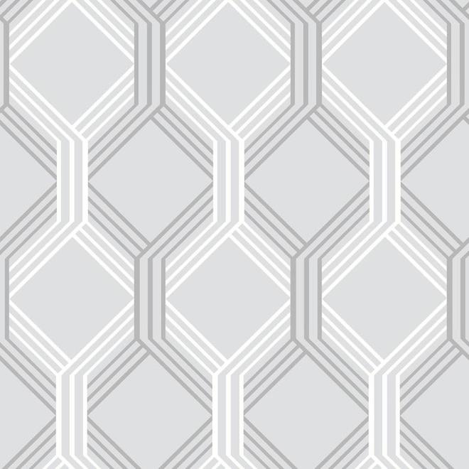 A-Street Prints Linkage Grey Trellis Wallpaper Unpasted 56.4 sq ft