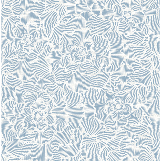 A-Street Prints Wallpaper with floral patterns - 20.5-in x 33-ft - Blue